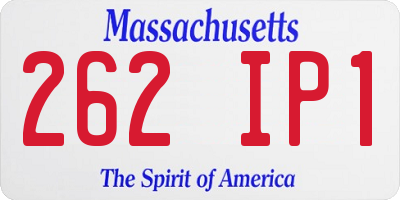 MA license plate 262IP1