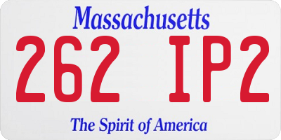 MA license plate 262IP2
