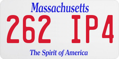 MA license plate 262IP4