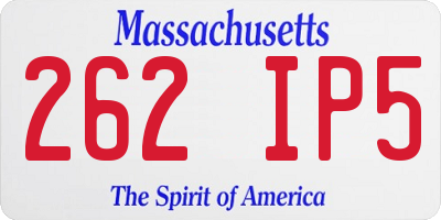 MA license plate 262IP5