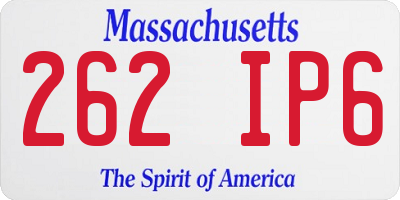 MA license plate 262IP6
