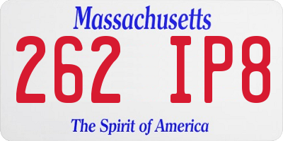 MA license plate 262IP8