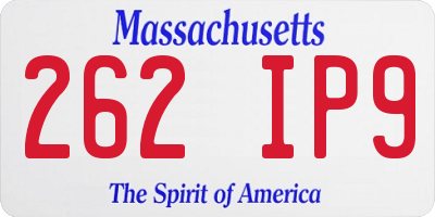 MA license plate 262IP9