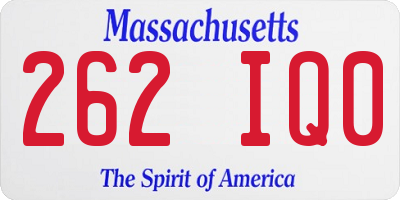 MA license plate 262IQ0