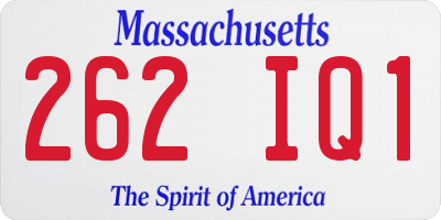 MA license plate 262IQ1