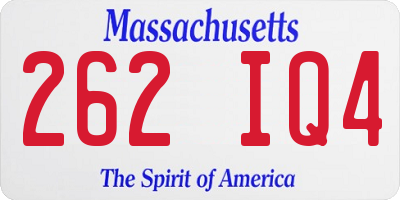 MA license plate 262IQ4