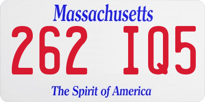 MA license plate 262IQ5