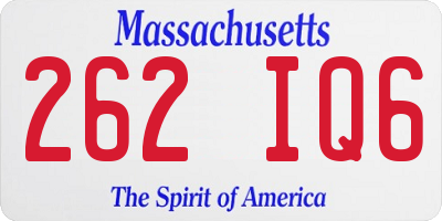 MA license plate 262IQ6