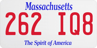 MA license plate 262IQ8