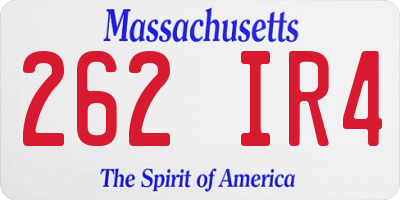 MA license plate 262IR4