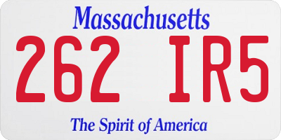 MA license plate 262IR5
