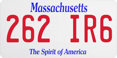 MA license plate 262IR6