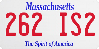 MA license plate 262IS2