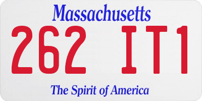 MA license plate 262IT1