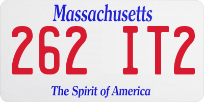 MA license plate 262IT2