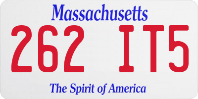 MA license plate 262IT5