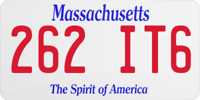MA license plate 262IT6