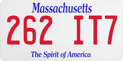 MA license plate 262IT7