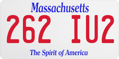 MA license plate 262IU2