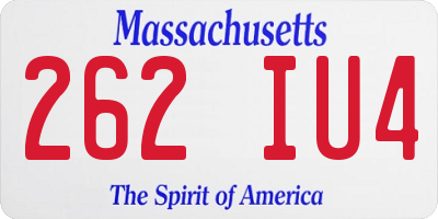 MA license plate 262IU4