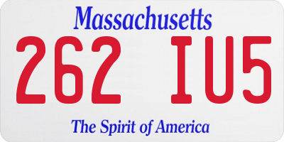 MA license plate 262IU5