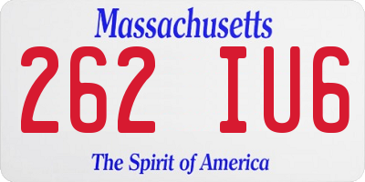 MA license plate 262IU6