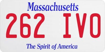MA license plate 262IV0