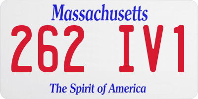 MA license plate 262IV1