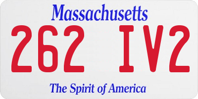 MA license plate 262IV2