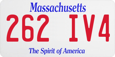 MA license plate 262IV4