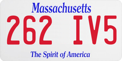 MA license plate 262IV5