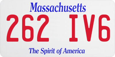 MA license plate 262IV6