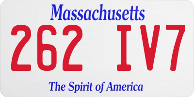 MA license plate 262IV7