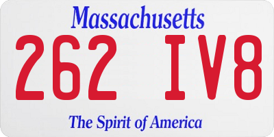MA license plate 262IV8