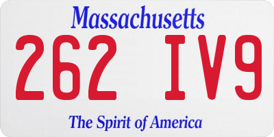 MA license plate 262IV9