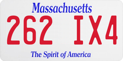 MA license plate 262IX4