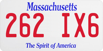 MA license plate 262IX6