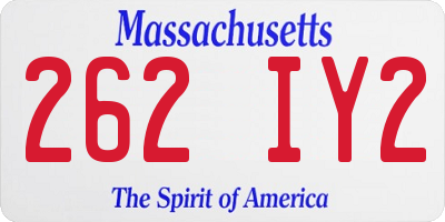 MA license plate 262IY2