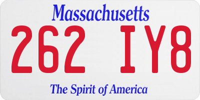 MA license plate 262IY8