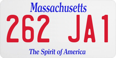 MA license plate 262JA1