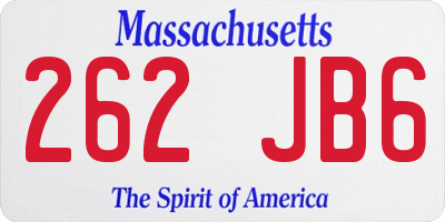 MA license plate 262JB6