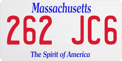 MA license plate 262JC6