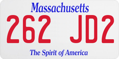 MA license plate 262JD2