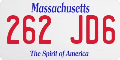 MA license plate 262JD6