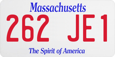 MA license plate 262JE1