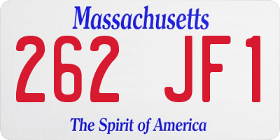 MA license plate 262JF1