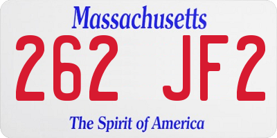 MA license plate 262JF2