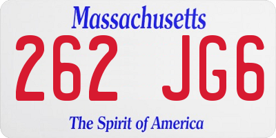 MA license plate 262JG6