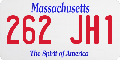 MA license plate 262JH1