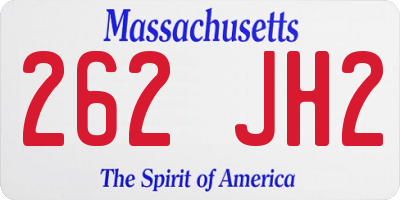 MA license plate 262JH2